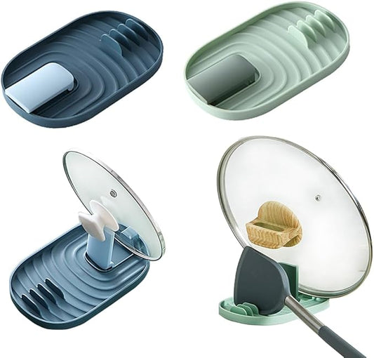 Multifunctional Foldable Pot Lid Holder - 2PCS Stove Top Spoon Rest Pan Cover Lid Rack Shelf Stand Holder for Home Use