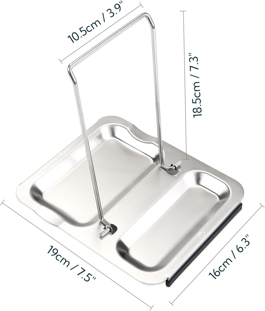 Foldable Spoon Rest and Pot Lid Holder for Counter, Non-scratch Silicone Base, Stainless Steel Pan Pot Cover Lid Rack Shelf Stand Holder Spoon Holder Utensil Rest Stove Organizer