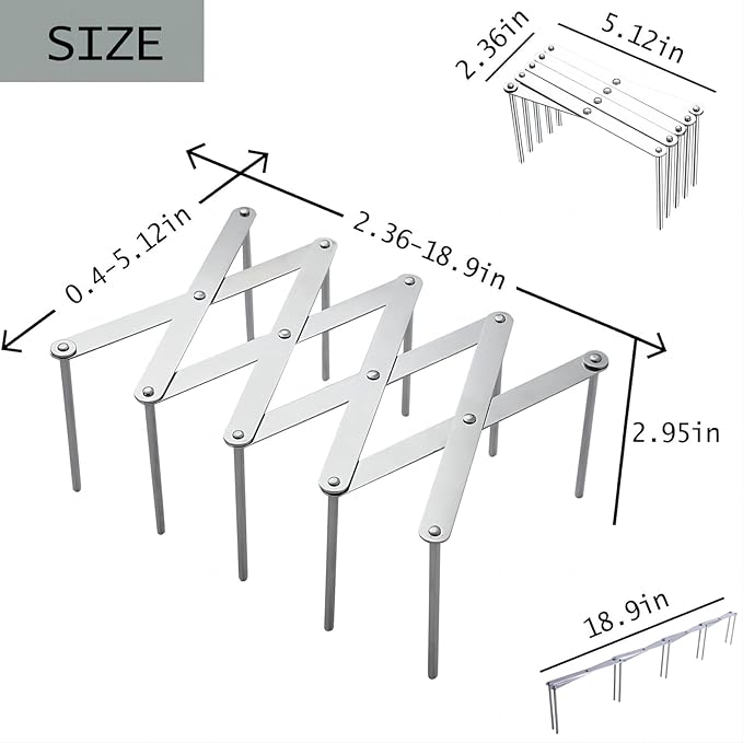Adjustable Pot Lid Organizers, Dish Rack to Store Houseware, Plate Rack While Cooking, Kitchen Cabinet Pantry Pan and Pot Lid Organizer Rack Holder,4 sectional, 1Pcs
